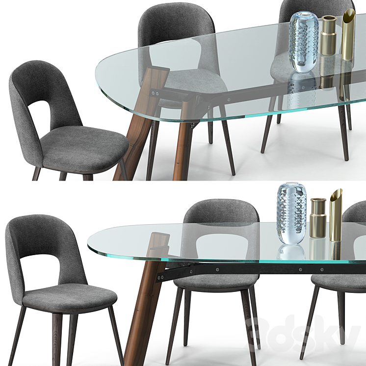 Path chair Beleos table set 3DS Max - thumbnail 2