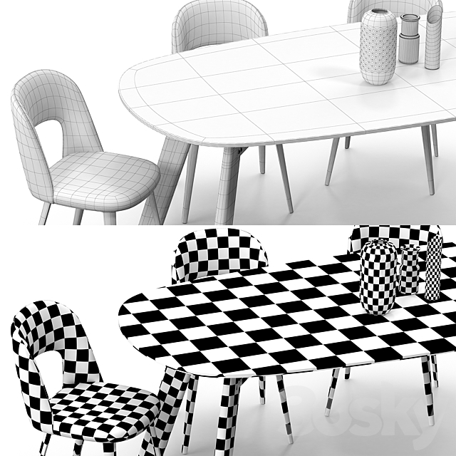 Path chair Beleos table set 3DSMax File - thumbnail 3