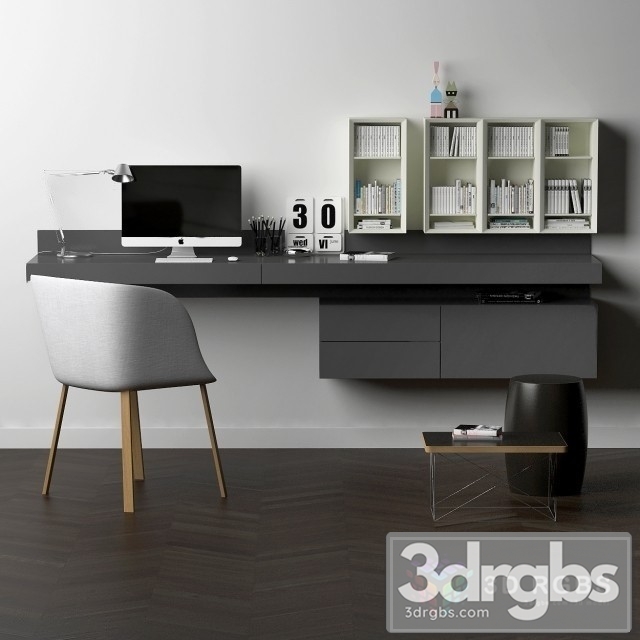 Pianca Ala Desk and Chair 3dsmax Download - thumbnail 1