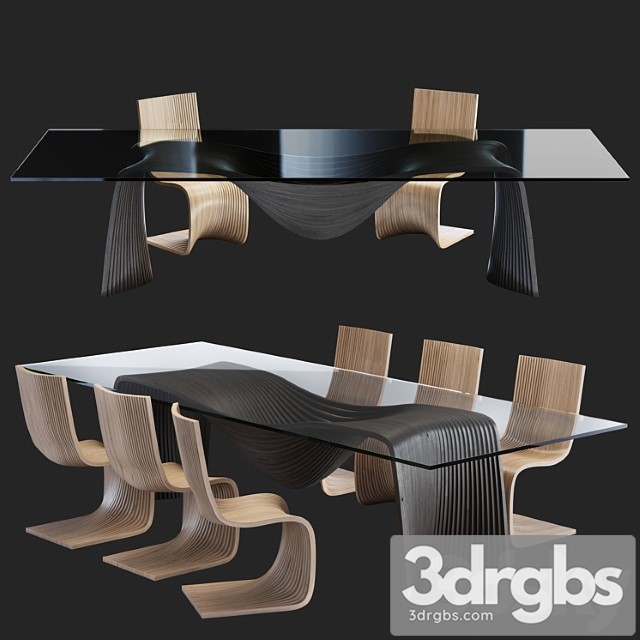 Piegatto-corozo dining set 2 3dsmax Download - thumbnail 1