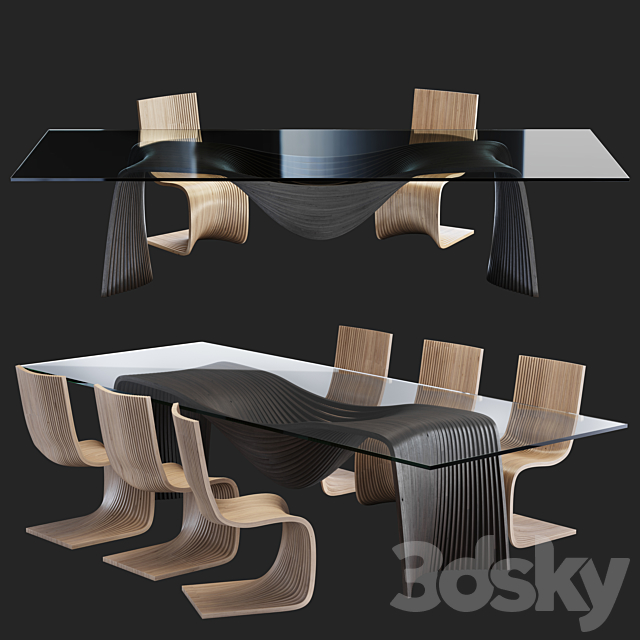 piegatto-corozo dining set 3DSMax File - thumbnail 1