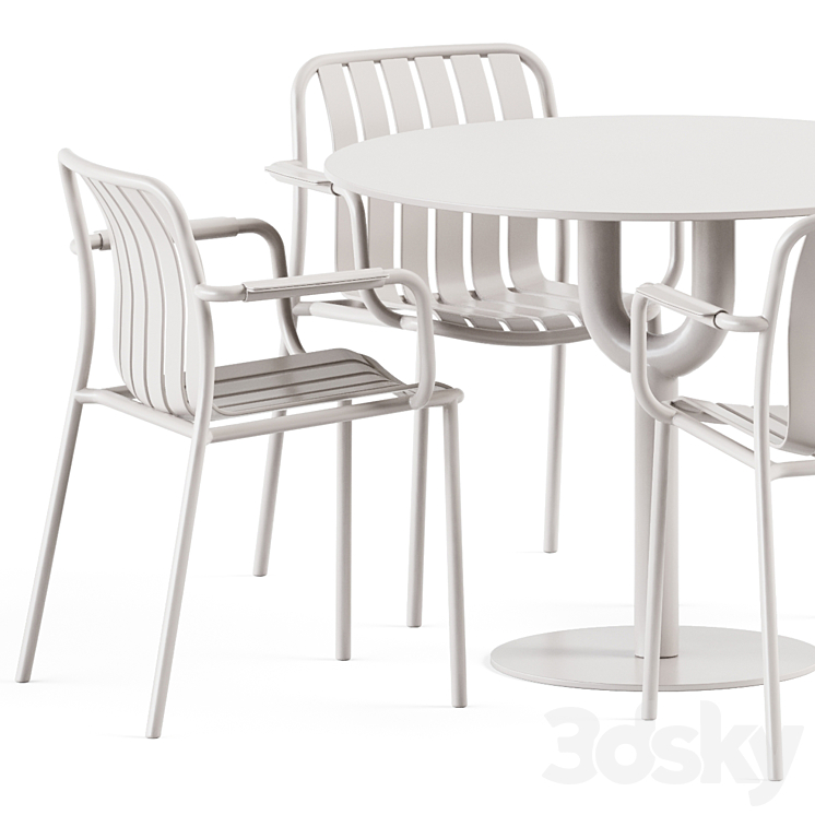 Piper Pedestal Table by DesignByThem and Trocadero Armchair by Talenti 3DS Max - thumbnail 2