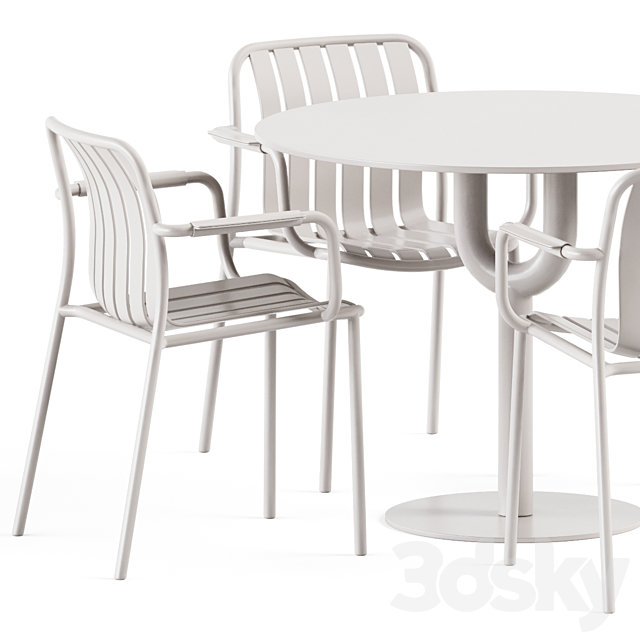 Piper Pedestal Table by DesignByThem and Trocadero Armchair by Talenti 3DS Max Model - thumbnail 2