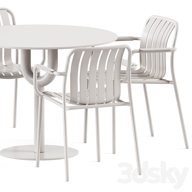 Piper Pedestal Table by DesignByThem and Trocadero Armchair by Talenti 3DS Max Model - thumbnail 4