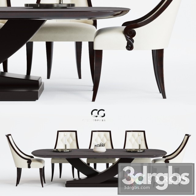 Pissaro Table and Chair 3dsmax Download - thumbnail 1