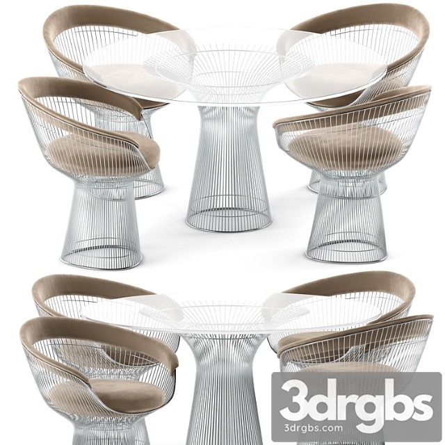 Platner dining table & chair - thumbnail 1