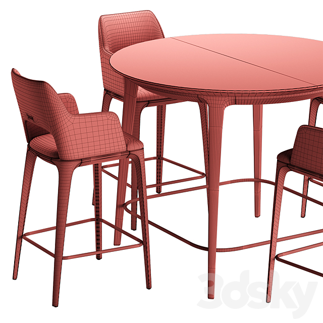 Play Furman Chair Bar Play Table 3DS Max Model - thumbnail 5