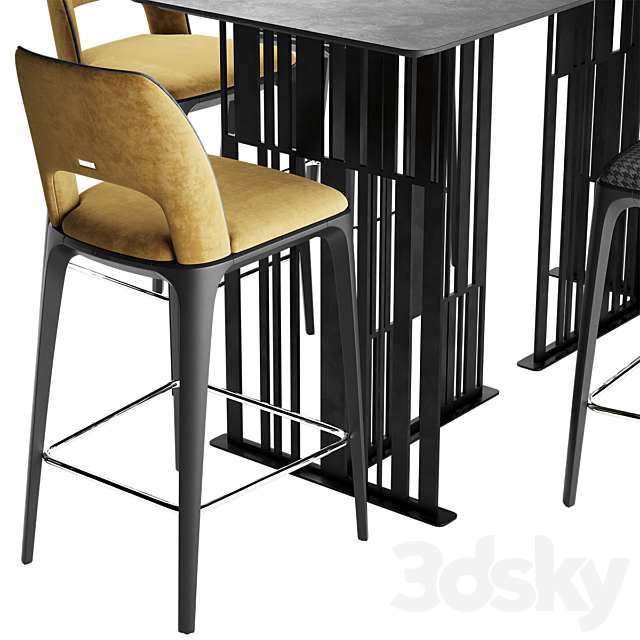 Play Furman Chair Bar Solo Table 3DS Max Model - thumbnail 3