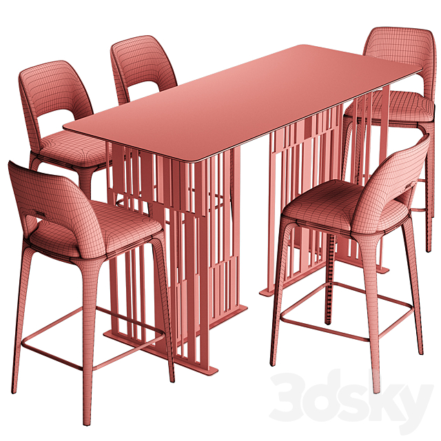 Play Furman Chair Bar Solo Table 3DS Max Model - thumbnail 5