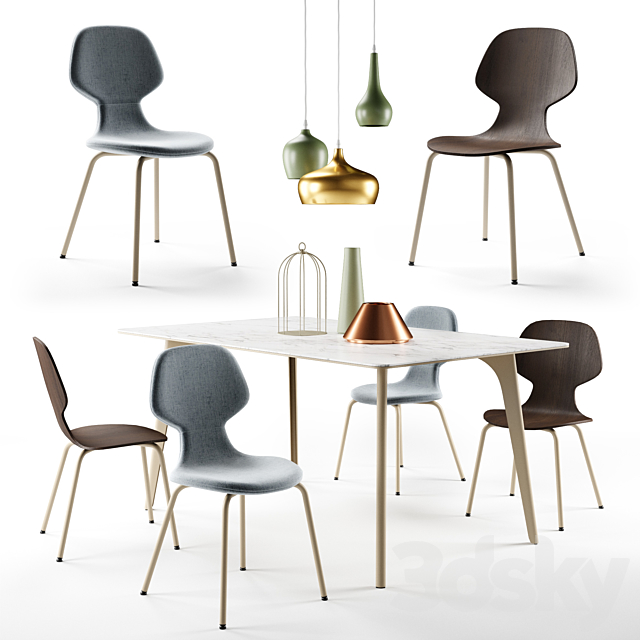 Pode. Chiba chair. Hux table. Tonincasa lamps and decor 3DSMax File - thumbnail 1