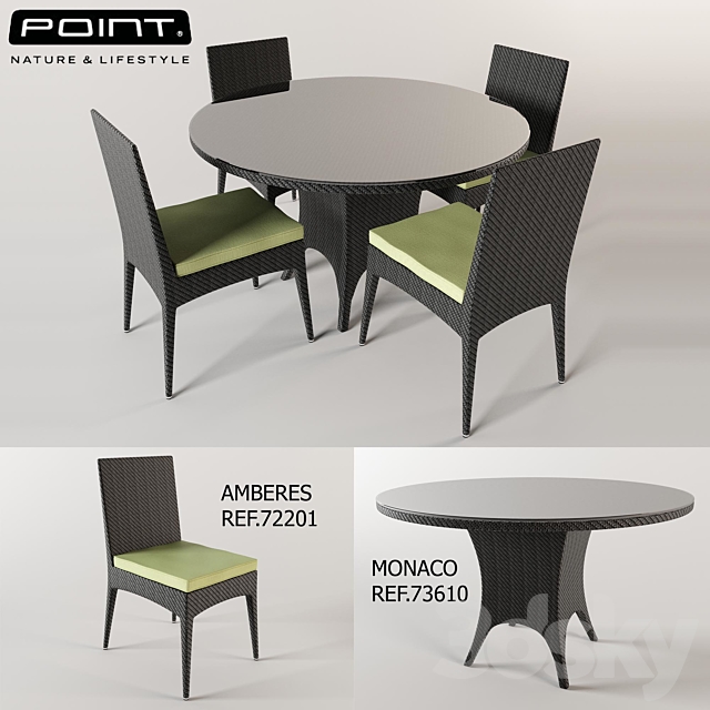 Point table and Chair 3DSMax File - thumbnail 1