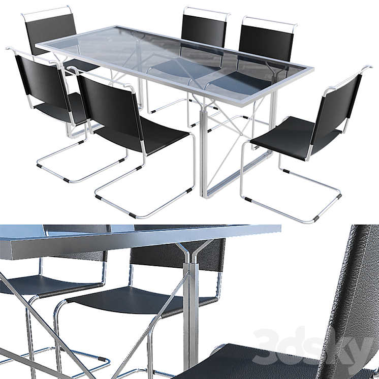 Poliform Activity Table & Chair 3DS Max - thumbnail 1