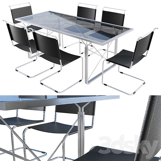 Poliform Activity Table & Chair 3DSMax File - thumbnail 1