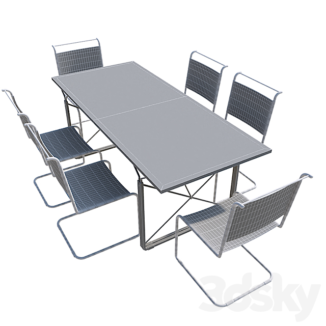 Poliform Activity Table & Chair 3DSMax File - thumbnail 3