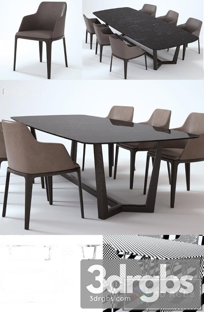 Poliform Concorde Grace Dining Table 3dsmax Download - thumbnail 1