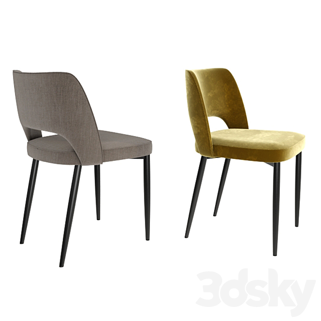 Poliform Dining Chair Set 2 3DS Max Model - thumbnail 2