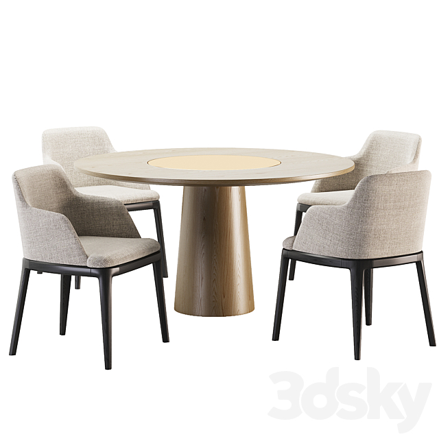 Poliform Dining set 3DS Max Model - thumbnail 3