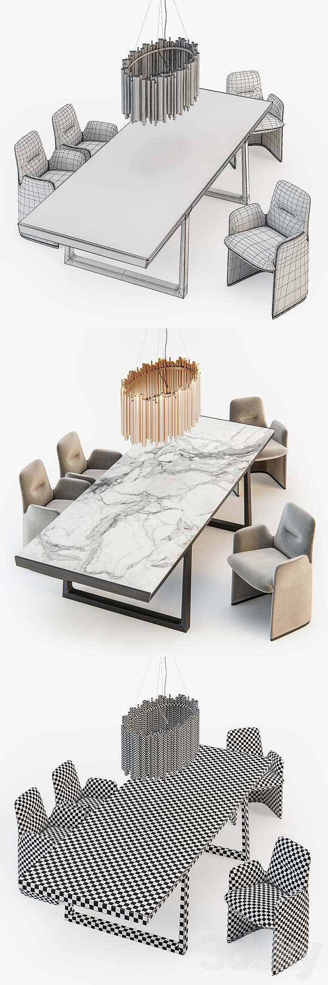 Poliform Guest chair Opera table 3DSMax File - thumbnail 3