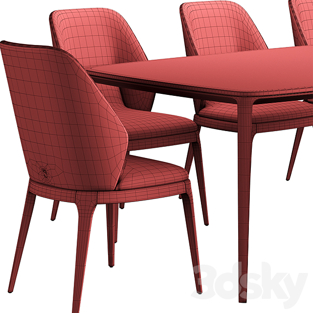 Poliform HENRY Table EMPORIO CHAIR 3DSMax File - thumbnail 5