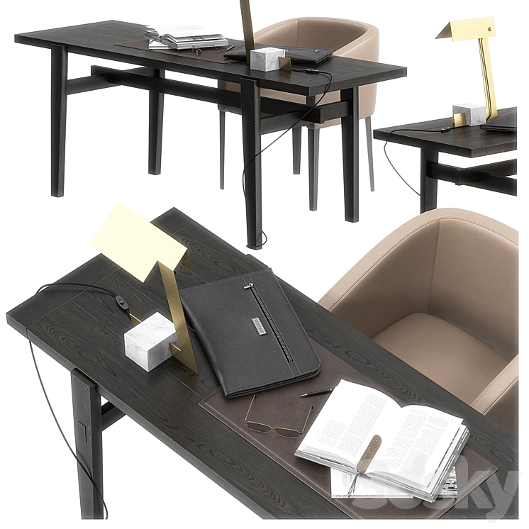 Poliform Home hotel desk set 3DS Max - thumbnail 1