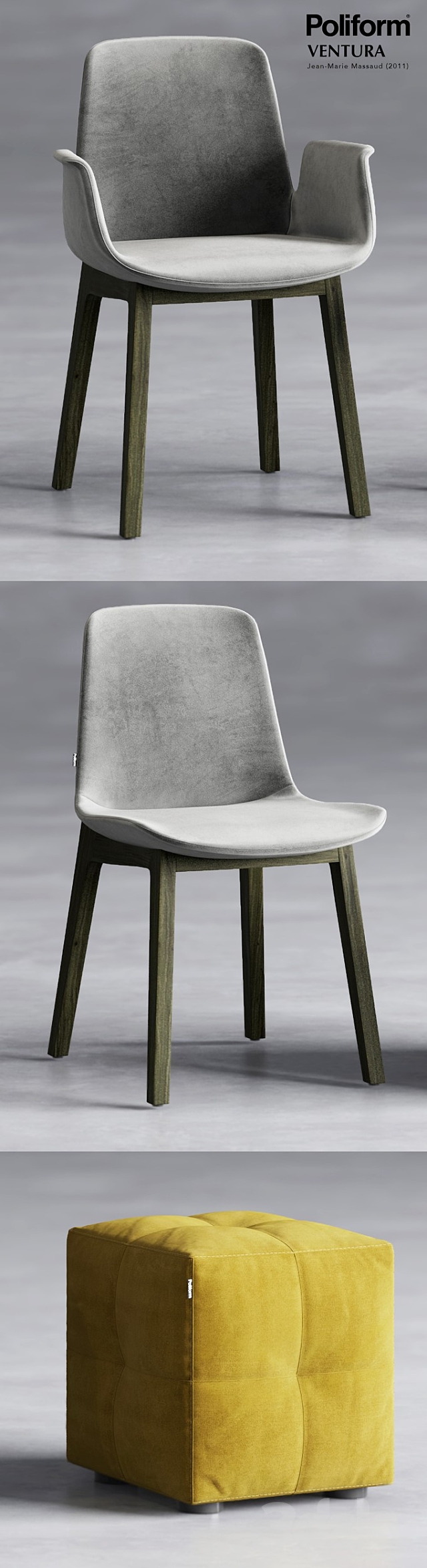 Poliform Howard Table and Ventura Chairs 3DSMax File - thumbnail 3