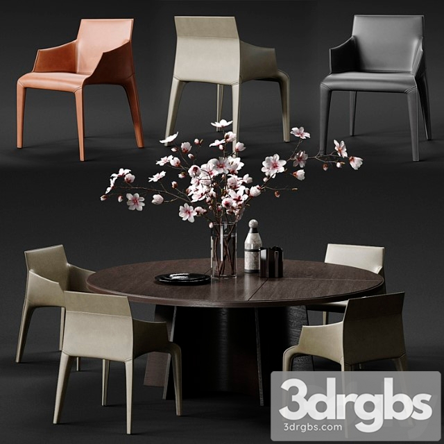 Poliform seattle armchair & kensington table 2 3dsmax Download - thumbnail 1