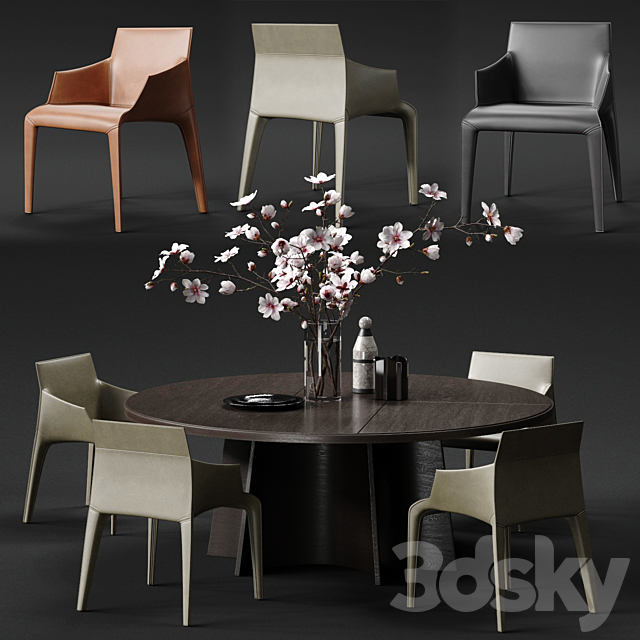 POLIFORM SEATTLE Armchair & KENSINGTON Table 3DSMax File - thumbnail 1