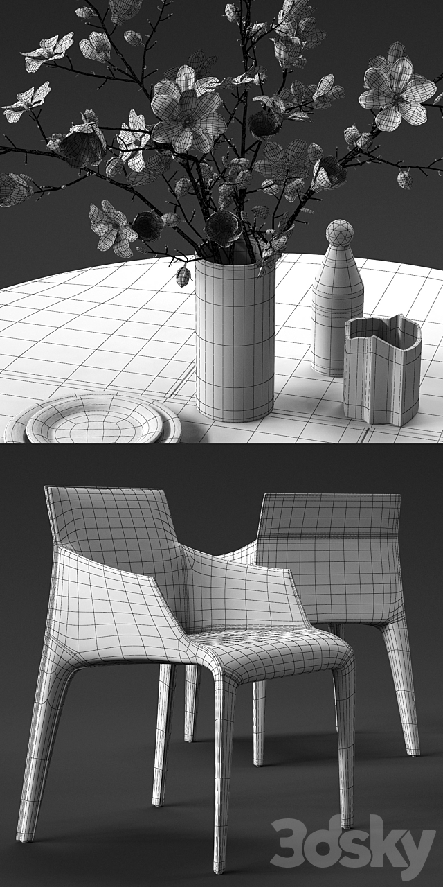 POLIFORM SEATTLE Armchair & KENSINGTON Table 3DSMax File - thumbnail 3