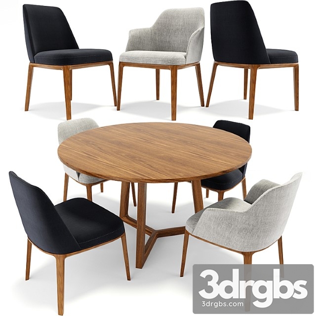 Poliform sophie and grace dining set 2 3dsmax Download - thumbnail 1