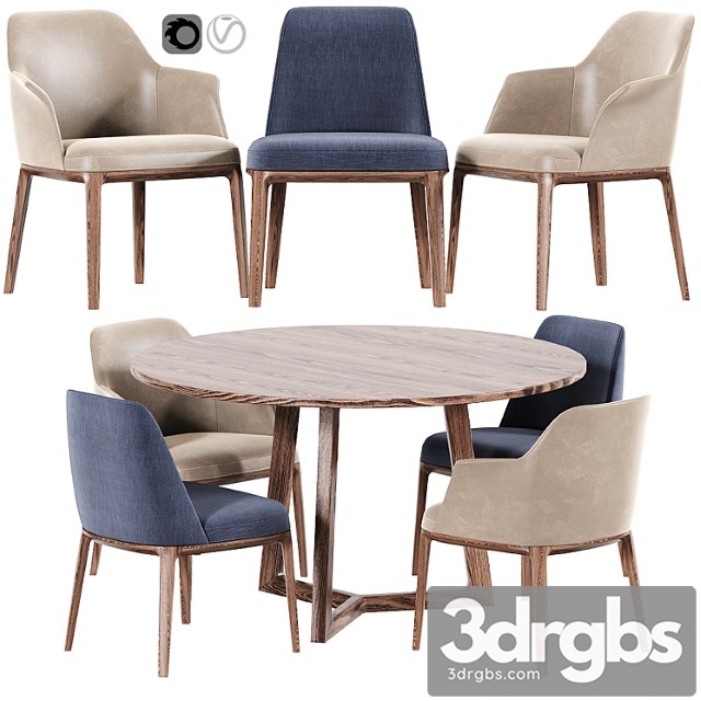 Poliform sophie and grace dining set_2 2 3dsmax Download - thumbnail 1