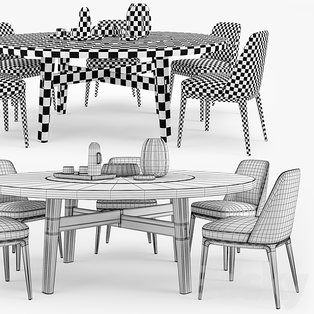 Poliform Sophie chair Home Hotel table 3DSMax File - thumbnail 3