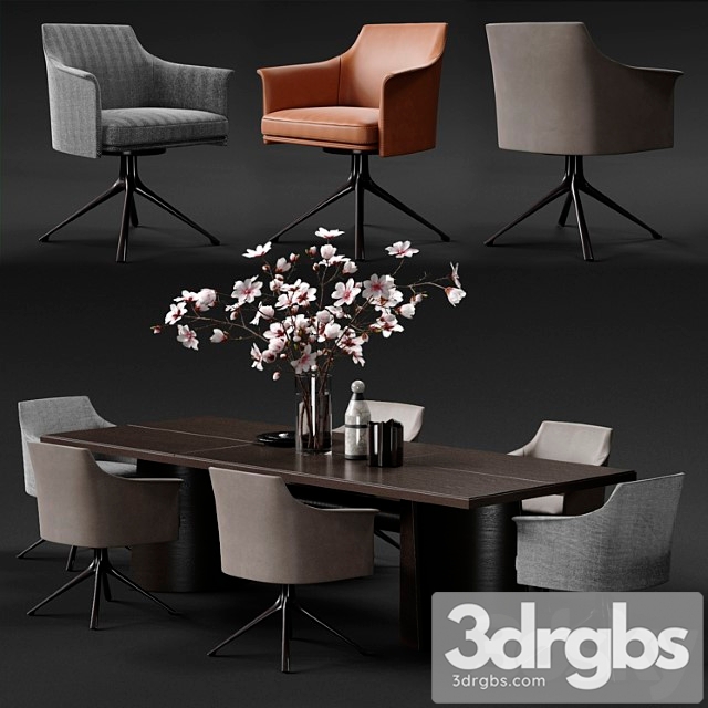 Poliform stanford armchair & kensington table 2 3dsmax Download - thumbnail 1