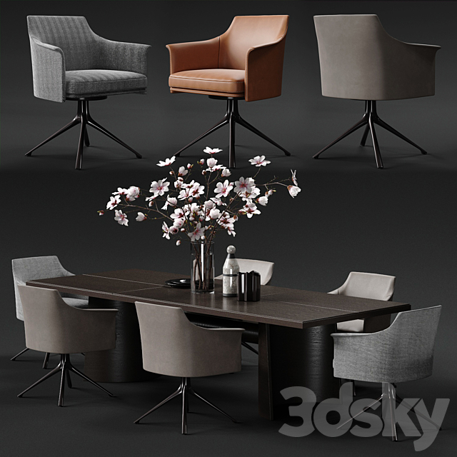 POLIFORM STANFORD Armchair & KENSINGTON Table 3DSMax File - thumbnail 1