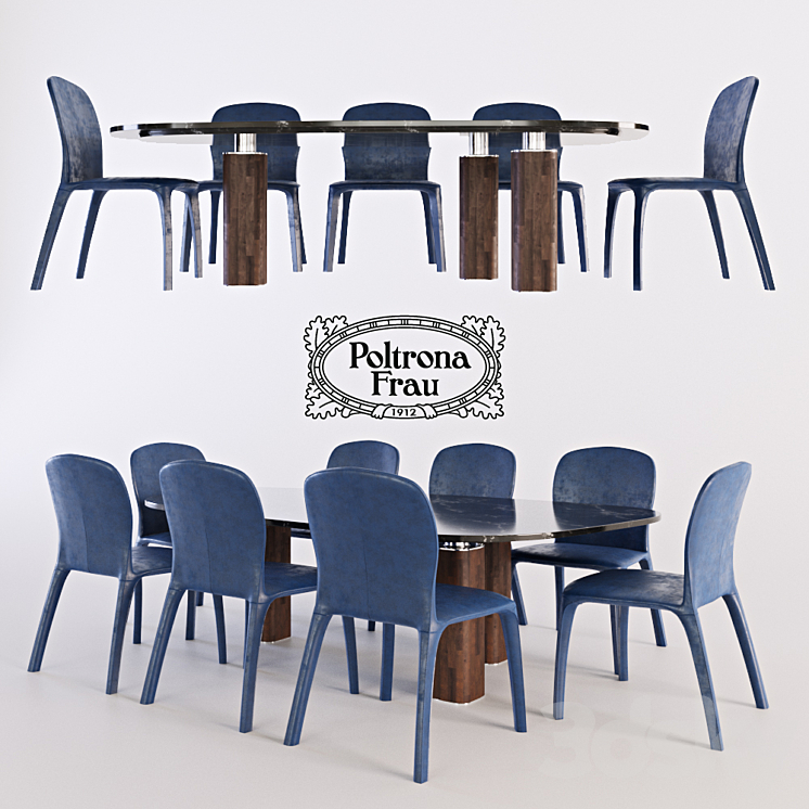 Poltrona Frau Amelie Chair Jane table 3DS Max - thumbnail 1