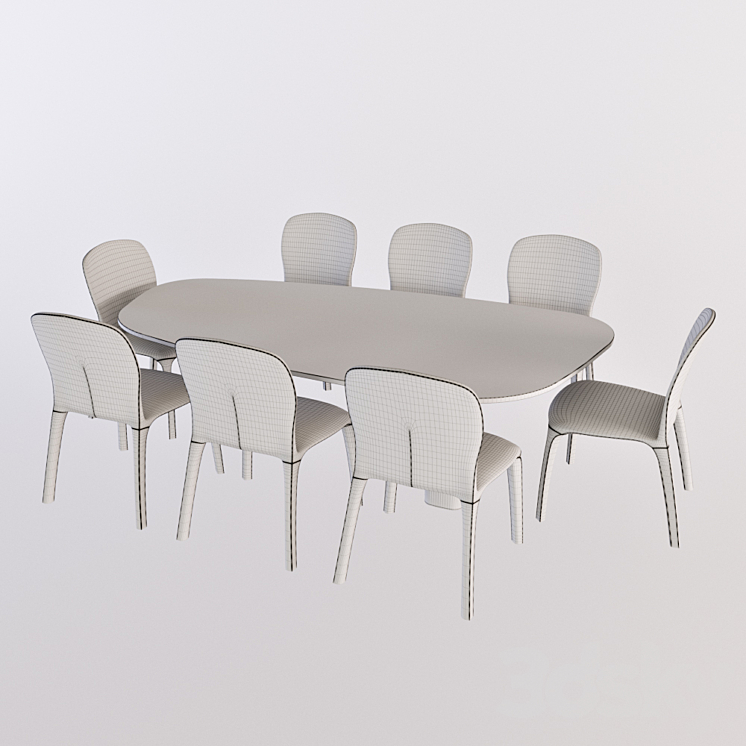 Poltrona Frau Amelie Chair Jane table 3DS Max - thumbnail 2