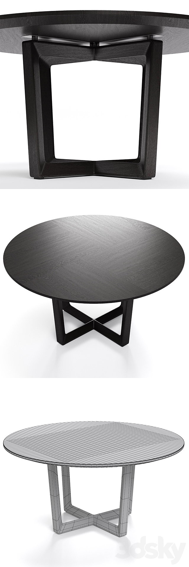 Poltrona Frau Montera Stool and Bolero round table 3ds Max - thumbnail 3