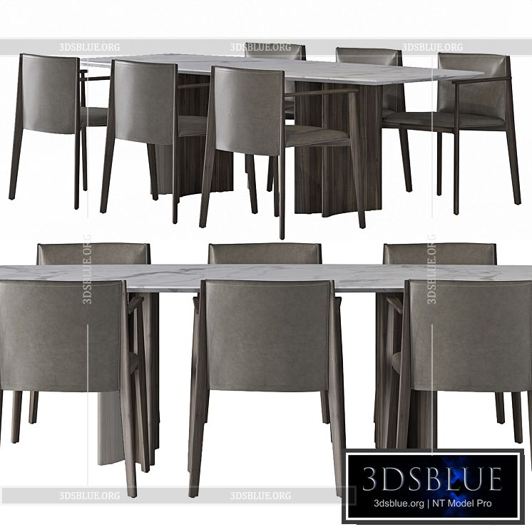 porada dining set v1 3DS Max - thumbnail 3