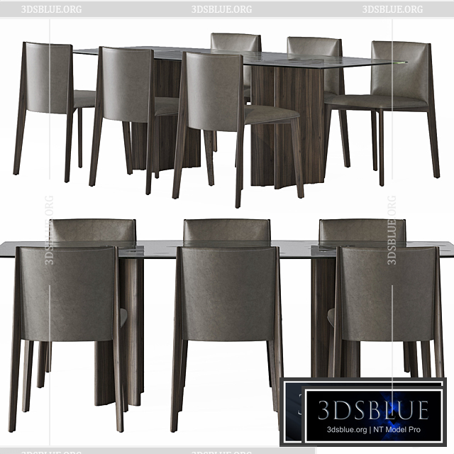 porada dining set v4 3DS Max - thumbnail 3