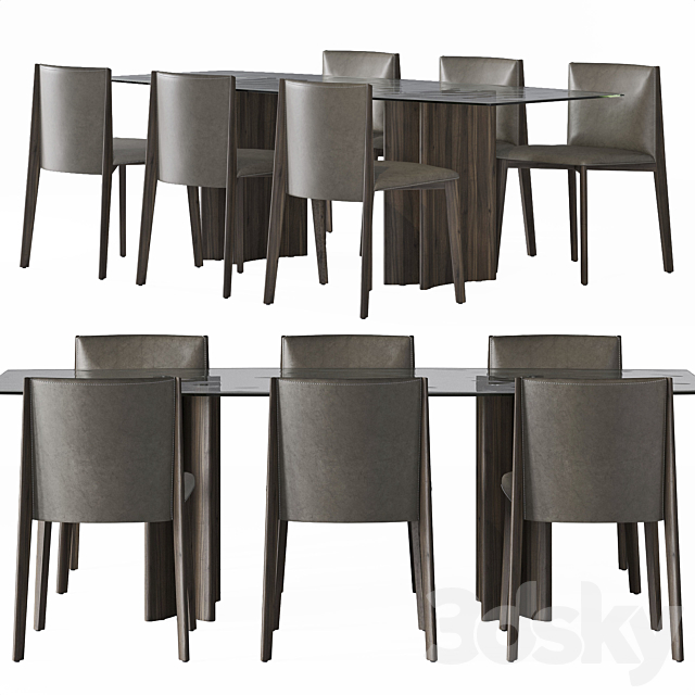 porada dining set v4 3DSMax File - thumbnail 1