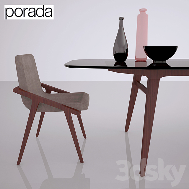 Porada Loop table and chair Porada Lolita 3DS Max Model - thumbnail 2