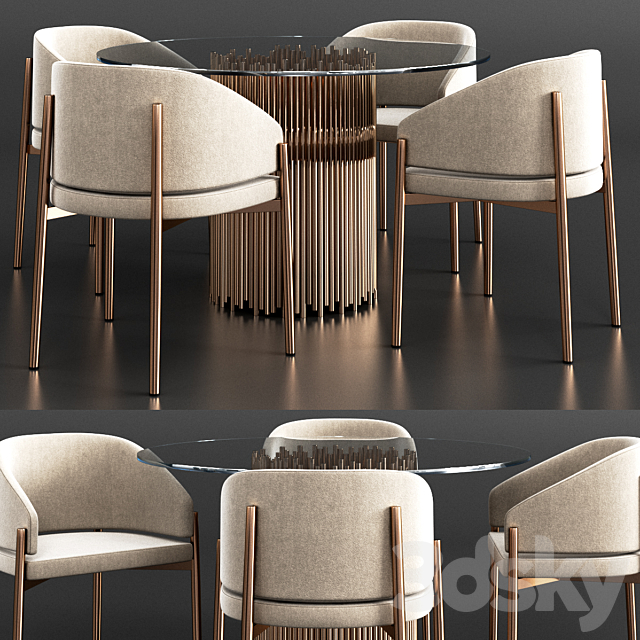 PORRO Dinning Set 3DSMax File - thumbnail 1