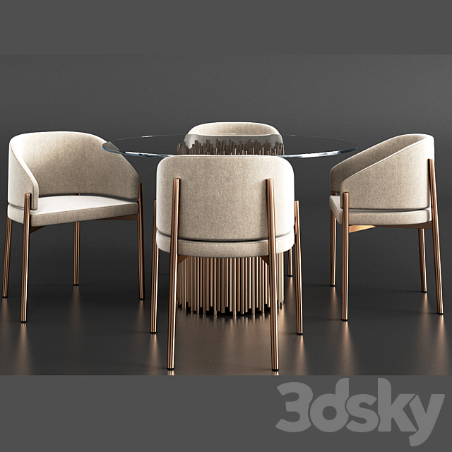 PORRO Dinning Set 3DSMax File - thumbnail 2