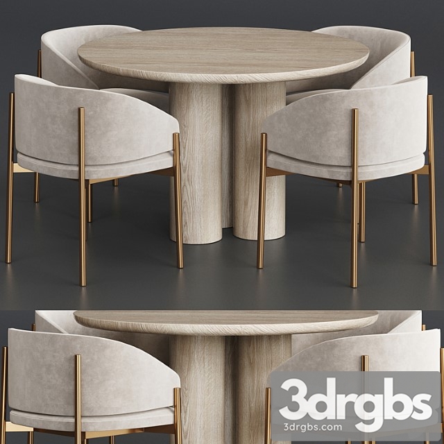 Porro Frank Anya Travertine Dining Table 3dsmax Download - thumbnail 1