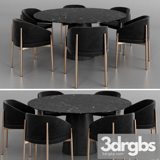 Porro frank armchair and materic table 2 2 3dsmax Download - thumbnail 1