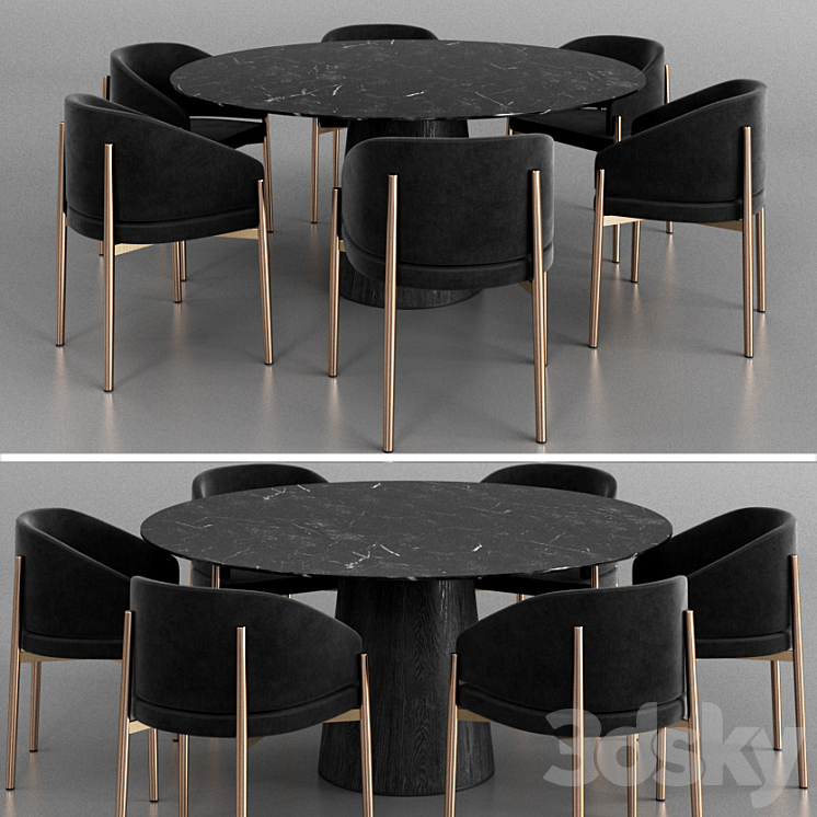 Porro Frank armchair and Materic table 2 3DS Max - thumbnail 1