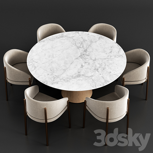 Porro Frank armchair and Materic table 3DSMax File - thumbnail 2