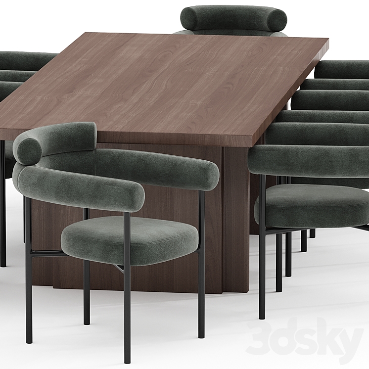 Portia Safari Dining Table Chair 3DS Max - thumbnail 2