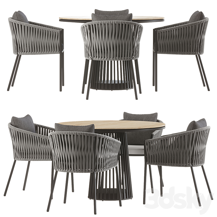 Porto Dining Chair 3DS Max Model - thumbnail 2