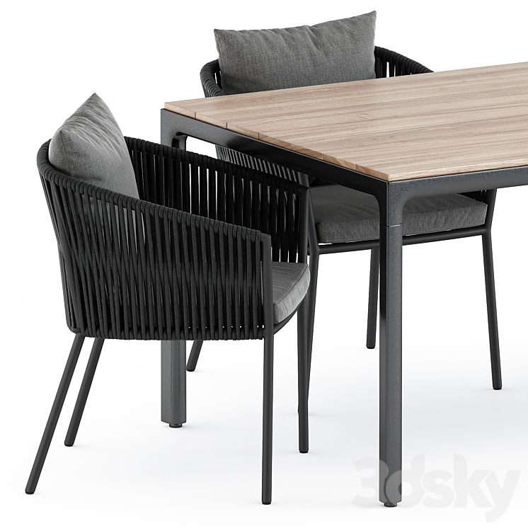 Porto Dining Chair by burkedecor and Illum table by Tribu 3DS Max - thumbnail 2