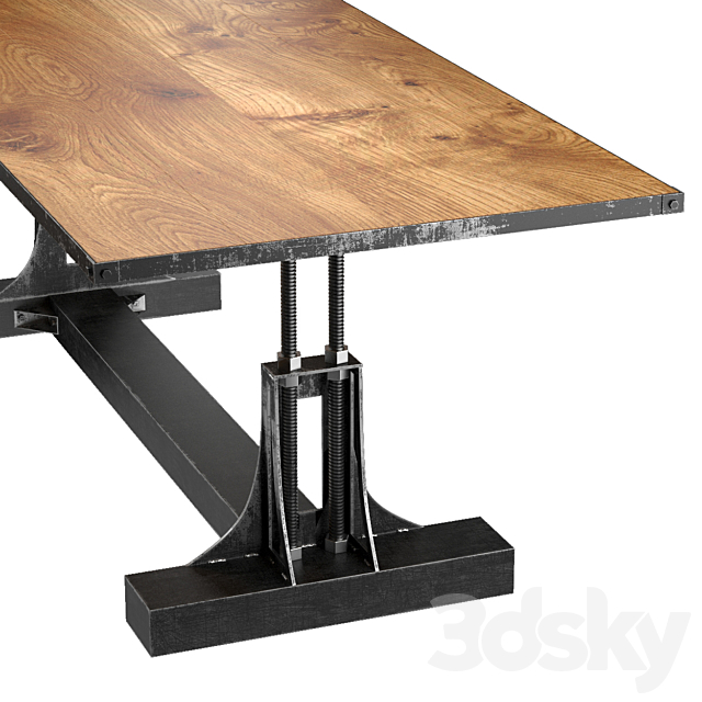 Post Industrial table and bench 3DSMax File - thumbnail 2